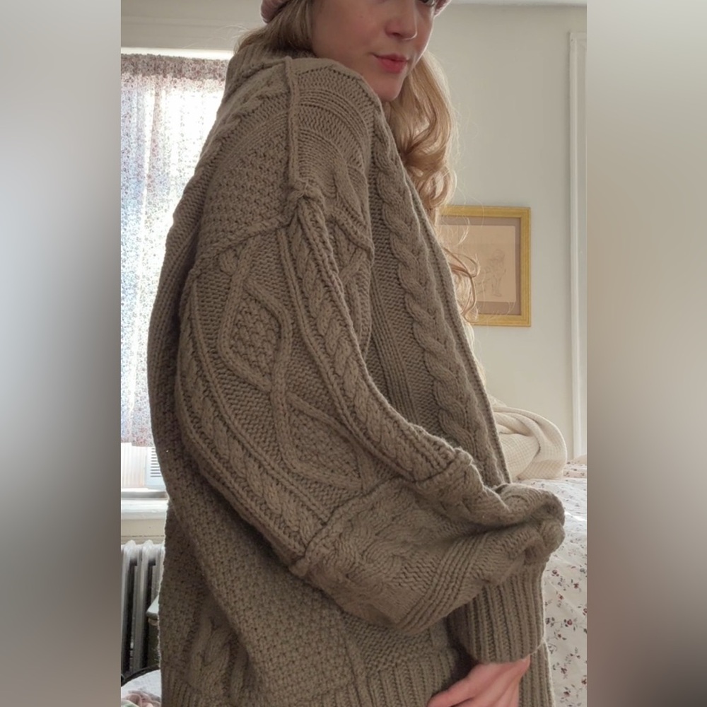 We The Free Love Your Cable - Chunky Mockneck - Olive - Picture 7 of 7